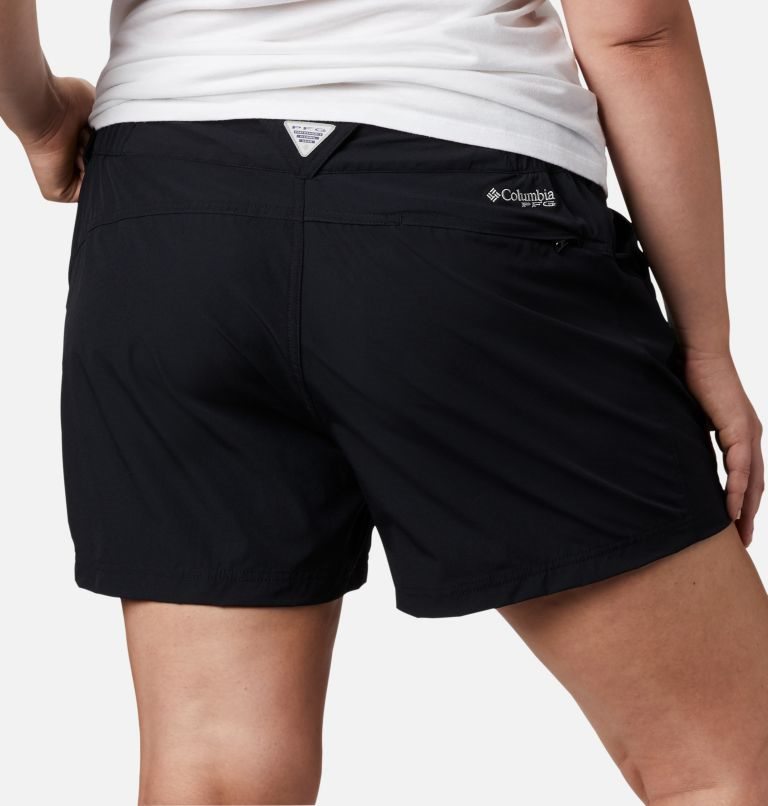 Women's Columbia PFG Coral Point III Shorts Black | Plus Size CA-D810L